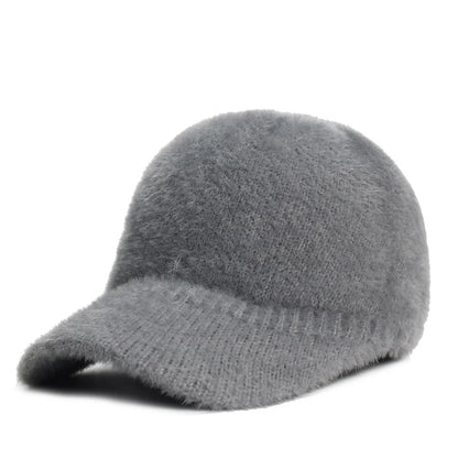 Fluffy Knitted Warm Winter Baseball Cap