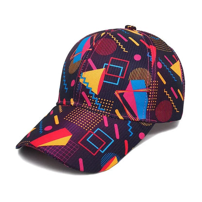 Spring Polyester Graffiti Print Adjustable Unisex Baseball Cap