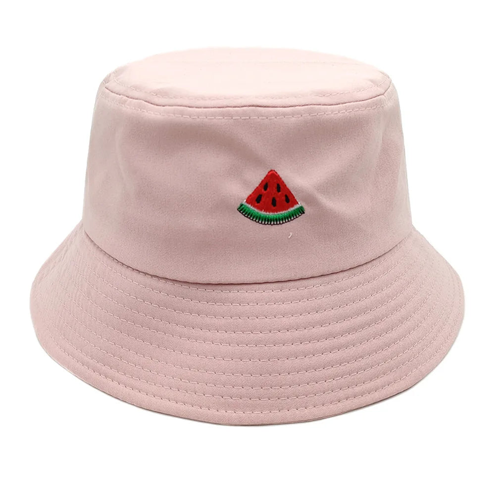Watermelon Embroidered Foldable Summer Bucket Hat