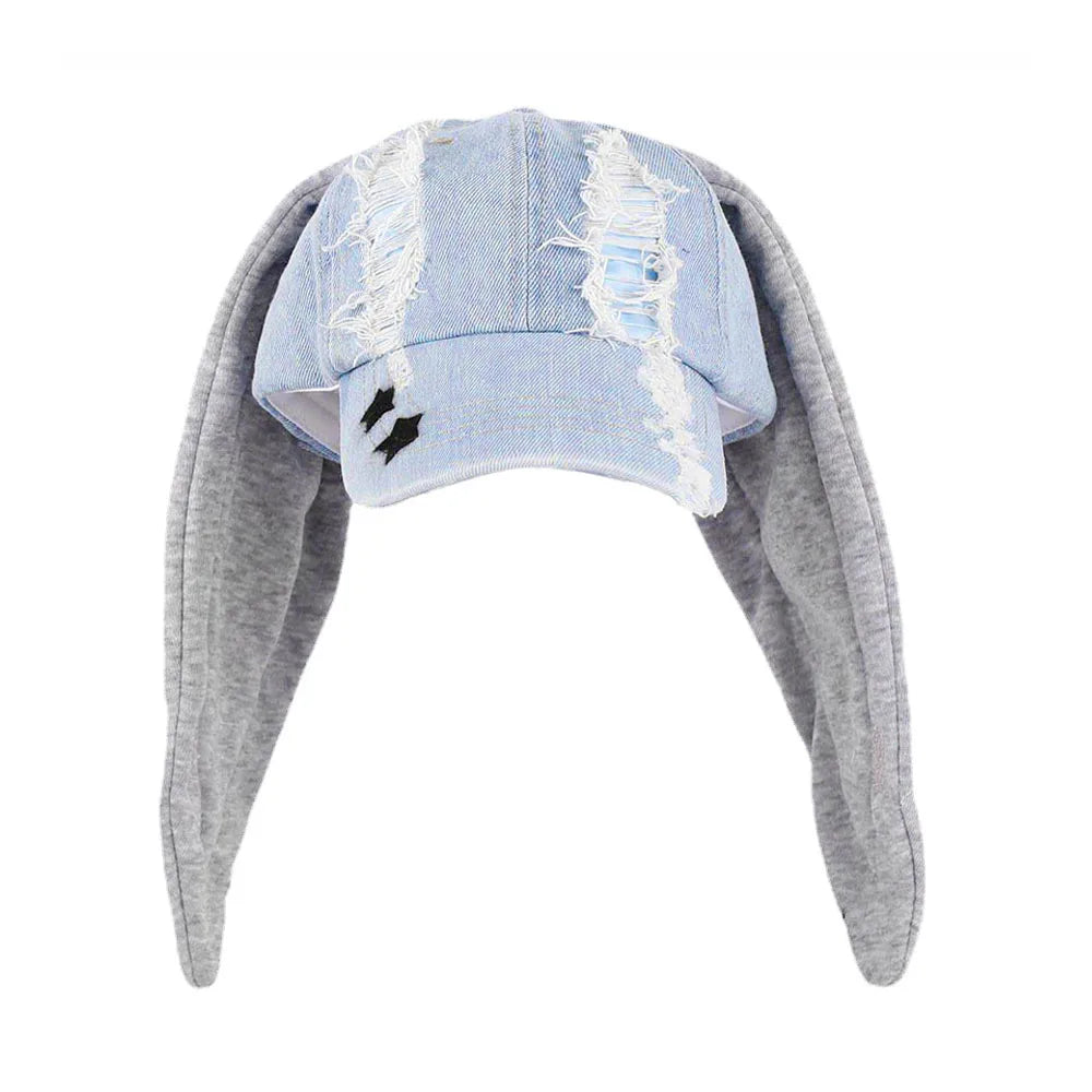 Unisex Y2K Rabbit Ear Denim Baseball Cap