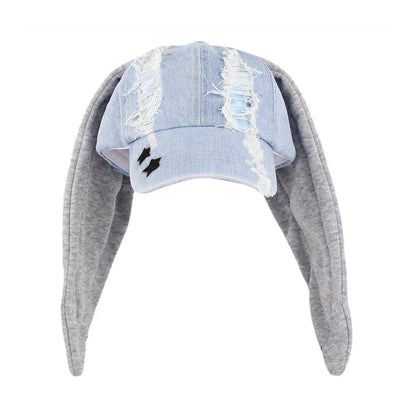 Unisex Y2K Rabbit Ear Denim Baseball Cap