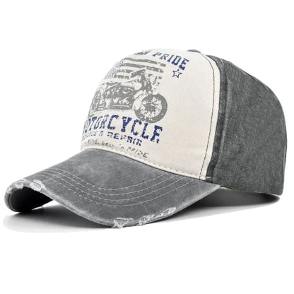 Motorcycle Embroidered Hip Hop Snapback Cap
