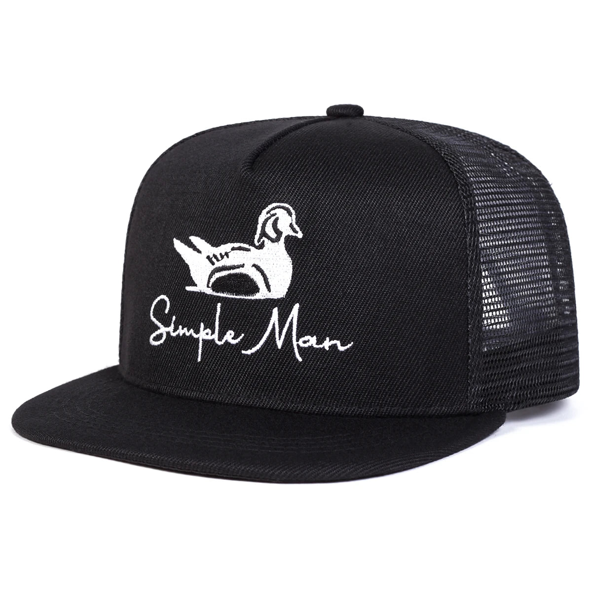 Unisex Simple Man Duck Embroidery Hip-hop Net