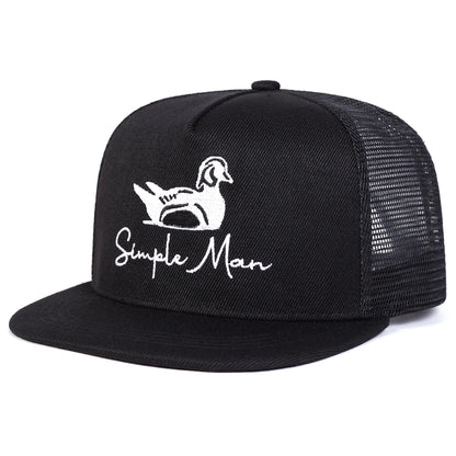 Unisex Simple Man Duck Embroidery Hip-hop Net