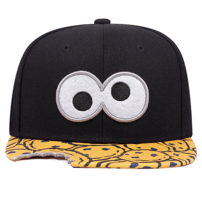 Unisex Eye Embroidery Flat Brim Hip Hop Baseball Cap