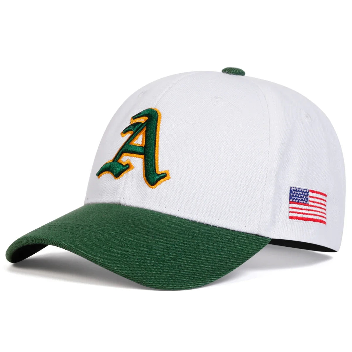 Gothic Letter A American Flag Baseball Cap