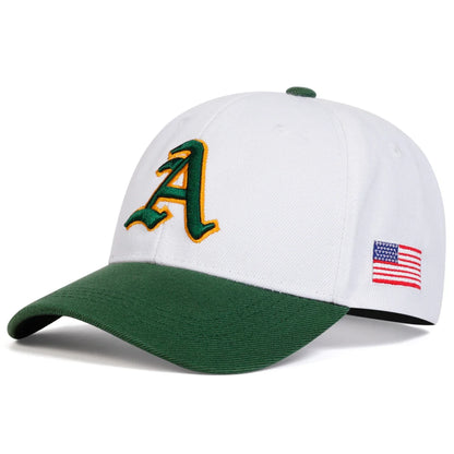 Gothic Letter A American Flag Baseball Cap