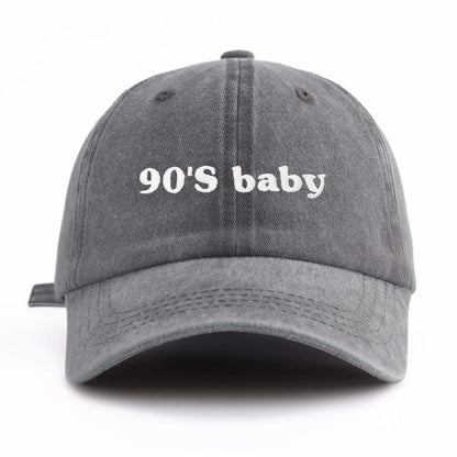 90s Baby Embroidery Washed Dad Baseball Cap