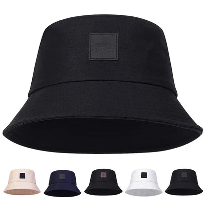 Unisex New York Leather Label Personality Bucket Hats