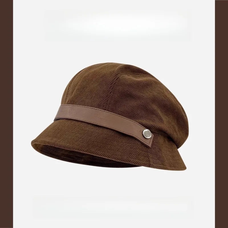 Solid Color Retro Corduroy Bucket Hat