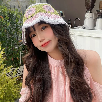Japanese Handmade Knitted Sweet Fisherman Bucket Hat
