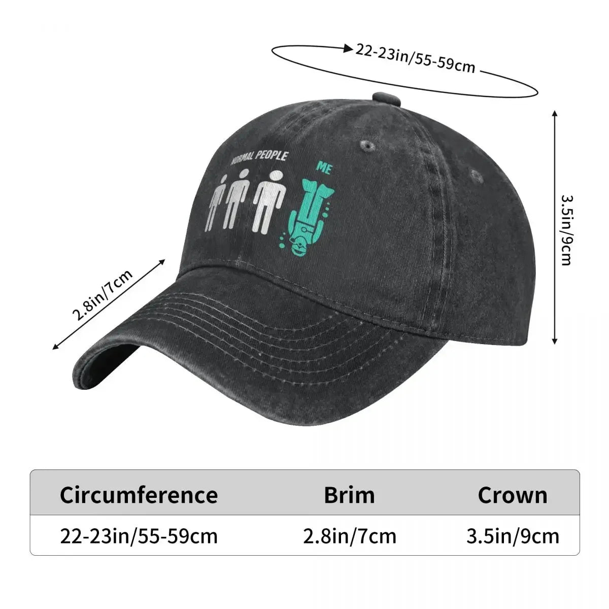 Normal People Me Funny Baseball Cap