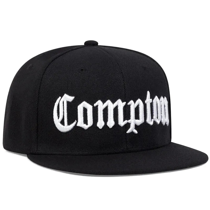 Compton Letter Embroidery Hip Hop Snapback Cap