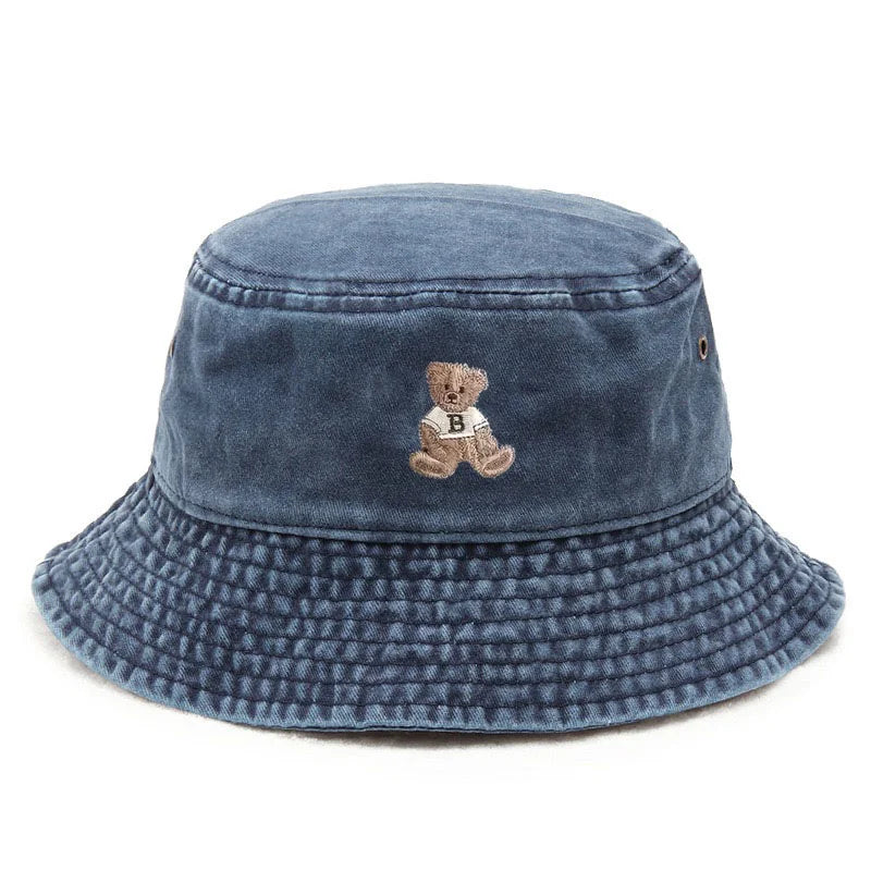 Vintage Teddy Bear Cotton Bucket Hat