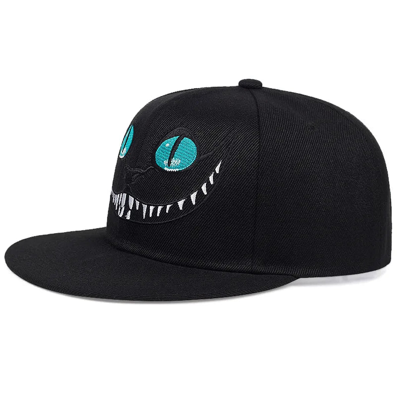 Unisex Cartoon Cat Embroidery Snapback Cap