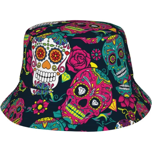 Mexican Skull Printed Bucket Hat