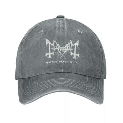 Mayhem Black Metal Denim Baseball Cap