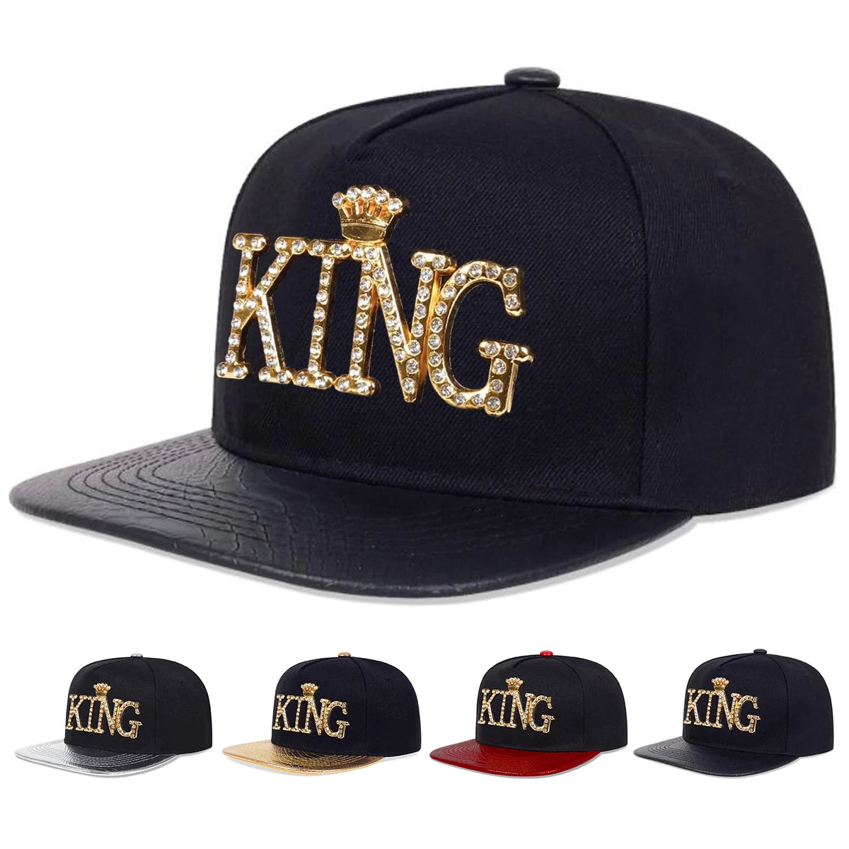 King Letter Drill Label Hip Hop Snapback Cap
