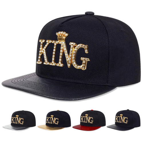 King Letter Drill Label Hip Hop Snapback Cap