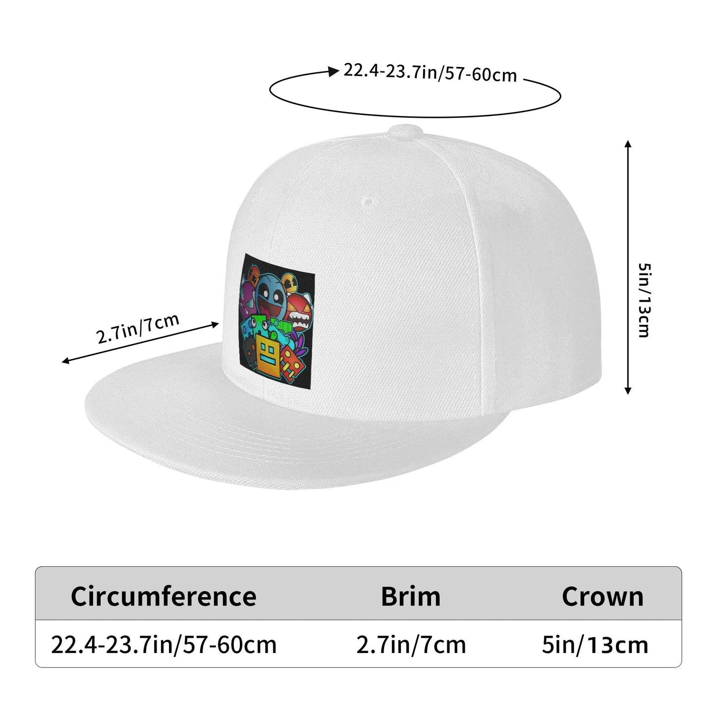 Geometry Dash Cute Geometric Game Graphic Snapback Cap