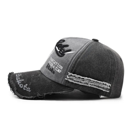 Washed Retro Adjustable Distressed Sunshade Baseball Cap