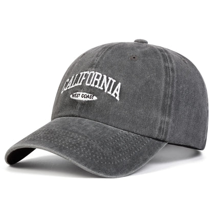 Unisex CALIFORNIA Letter Embroidery Wash Baseball Caps