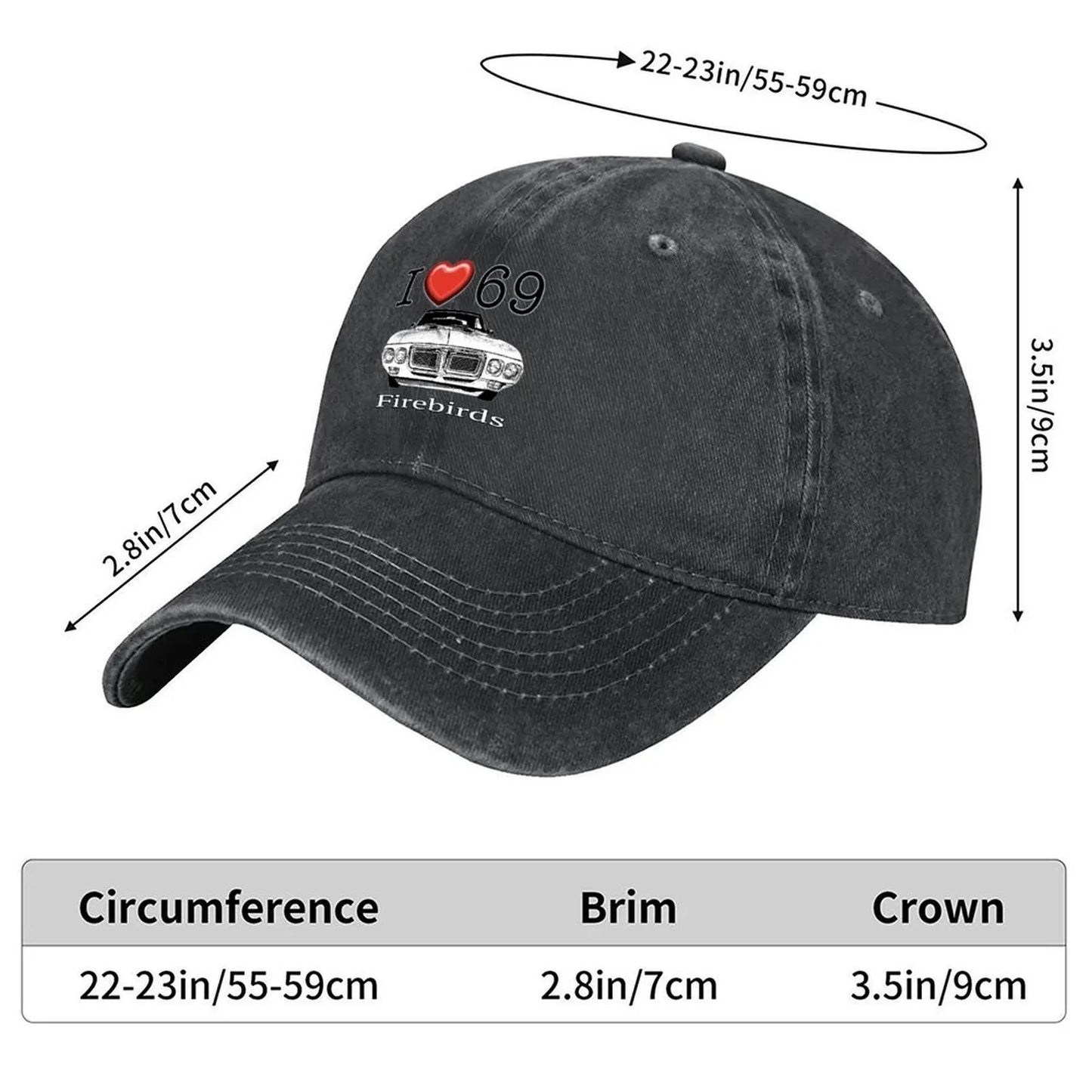 I Love 69 Firebird Trucker Baseball Cap