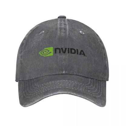 Vintage Nvidia Distressed Denim Snapback Baseball Cap