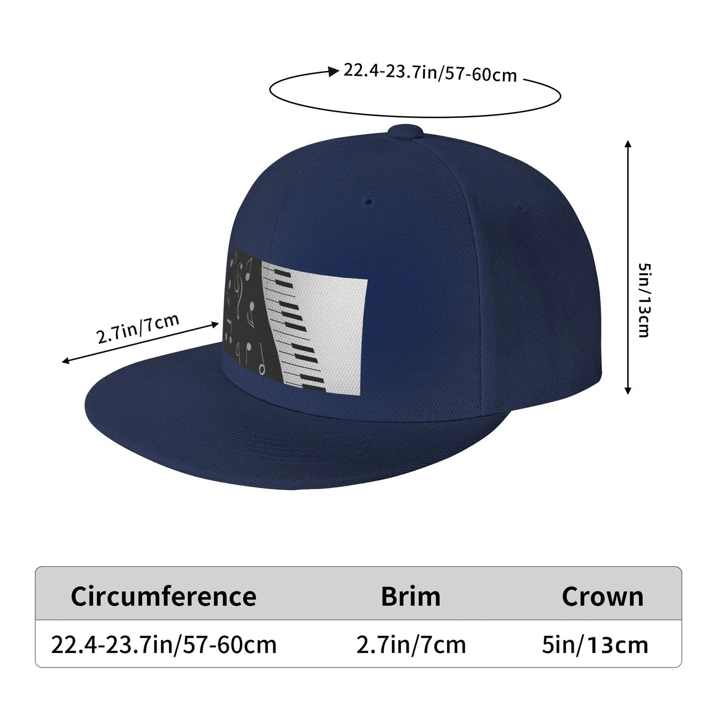Abstract Piano Keys Musical Notes Snapback Cap