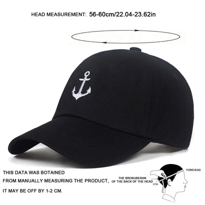 Unisex Ship Anchor Letter Embroidered Casual Baseball Cap