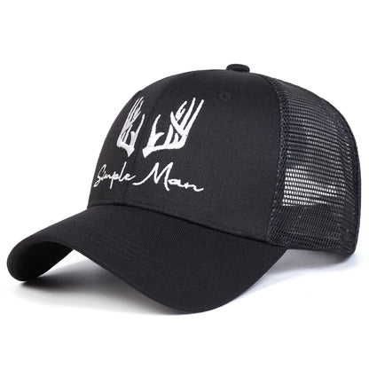 Unisex Antlers SIMPLE MAN Embroidery Baseball Caps