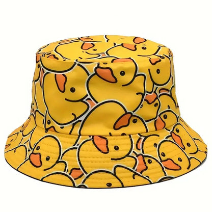 Yellow Duck Reversible Cartoon Bucket Hat