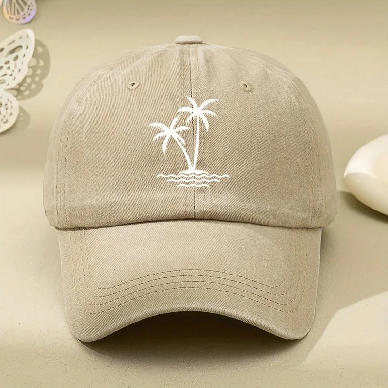 Vintage Palm Tree Washed Cotton Baseball Cap