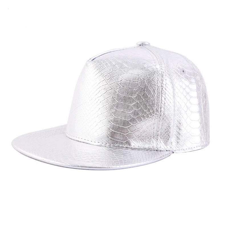 Shiny Crocodile Leather PU Hip Hop Snapback Cap