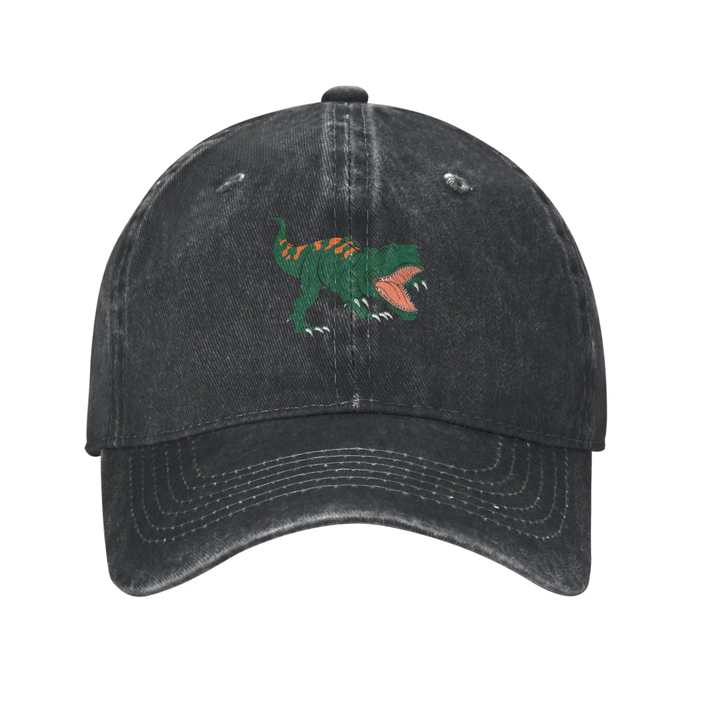 Angry T Rex Washed Denim Adjustable Baseball Cap