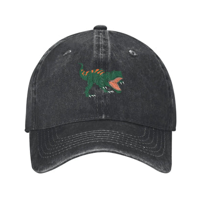 Angry T Rex Washed Denim Adjustable Baseball Cap