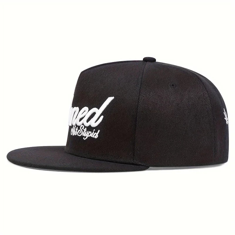 Unisex Stoned Letter Embroidery Hip Hop Snapback Cap
