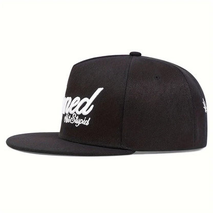 Unisex Stoned Letter Embroidery Hip Hop Snapback Cap