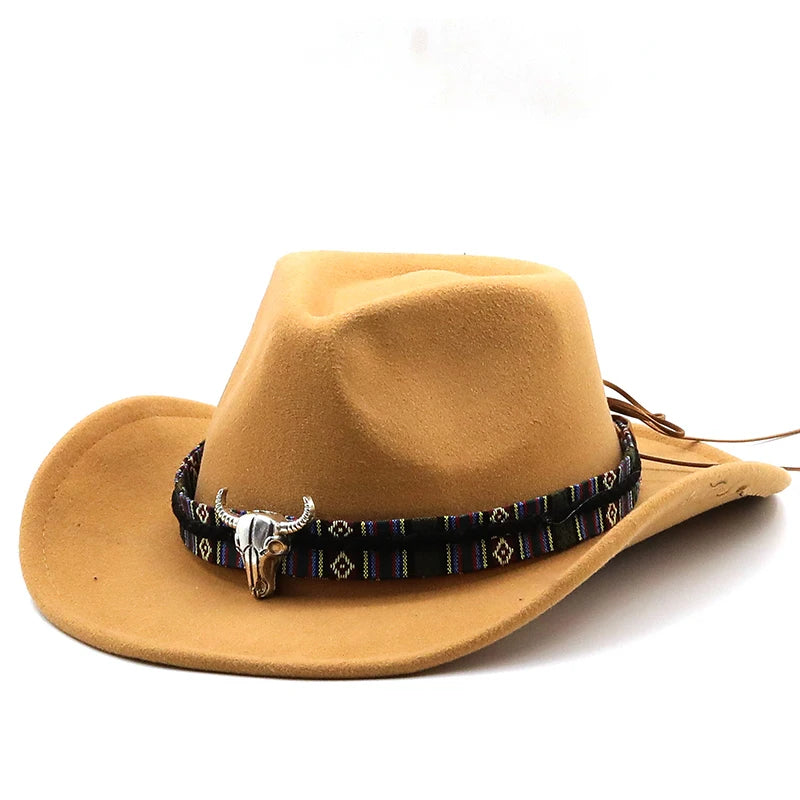 Retro Western Wool Jazz Style Bucket Hat