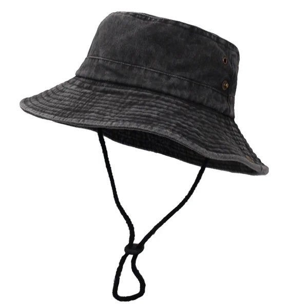 Wide Brim Washed Cotton Outdoor Bucket Hat