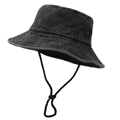 Wide Brim Washed Cotton Outdoor Bucket Hat