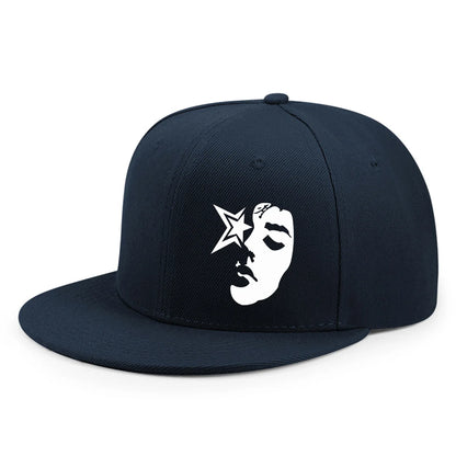 Y2K Face Pattern Printed Snapback Cap