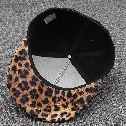 Leopard Print Snapback Cap