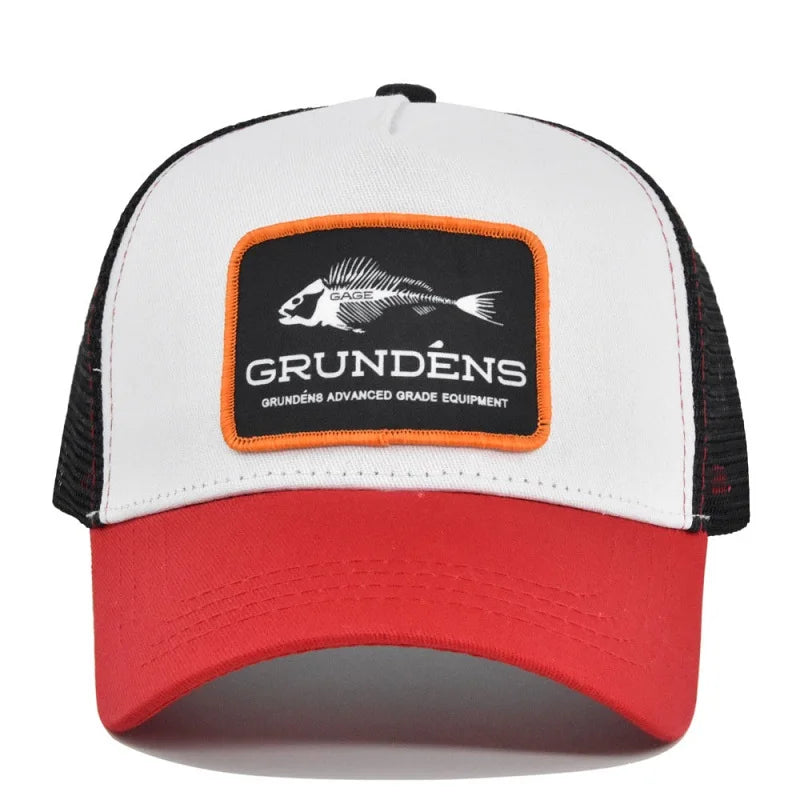 Fashion Fish Bone Embroidery Outdoor Baseball Cap