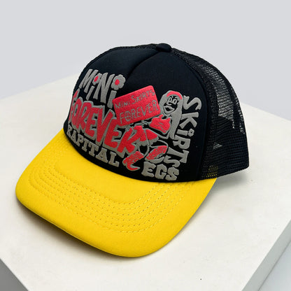 American Graffiti Letter Colorblock Trucker Baseball Cap