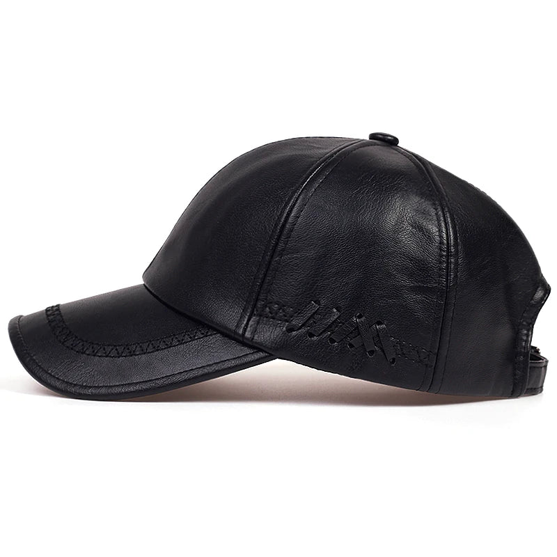 Fashion Winter Leather Baseball Cap