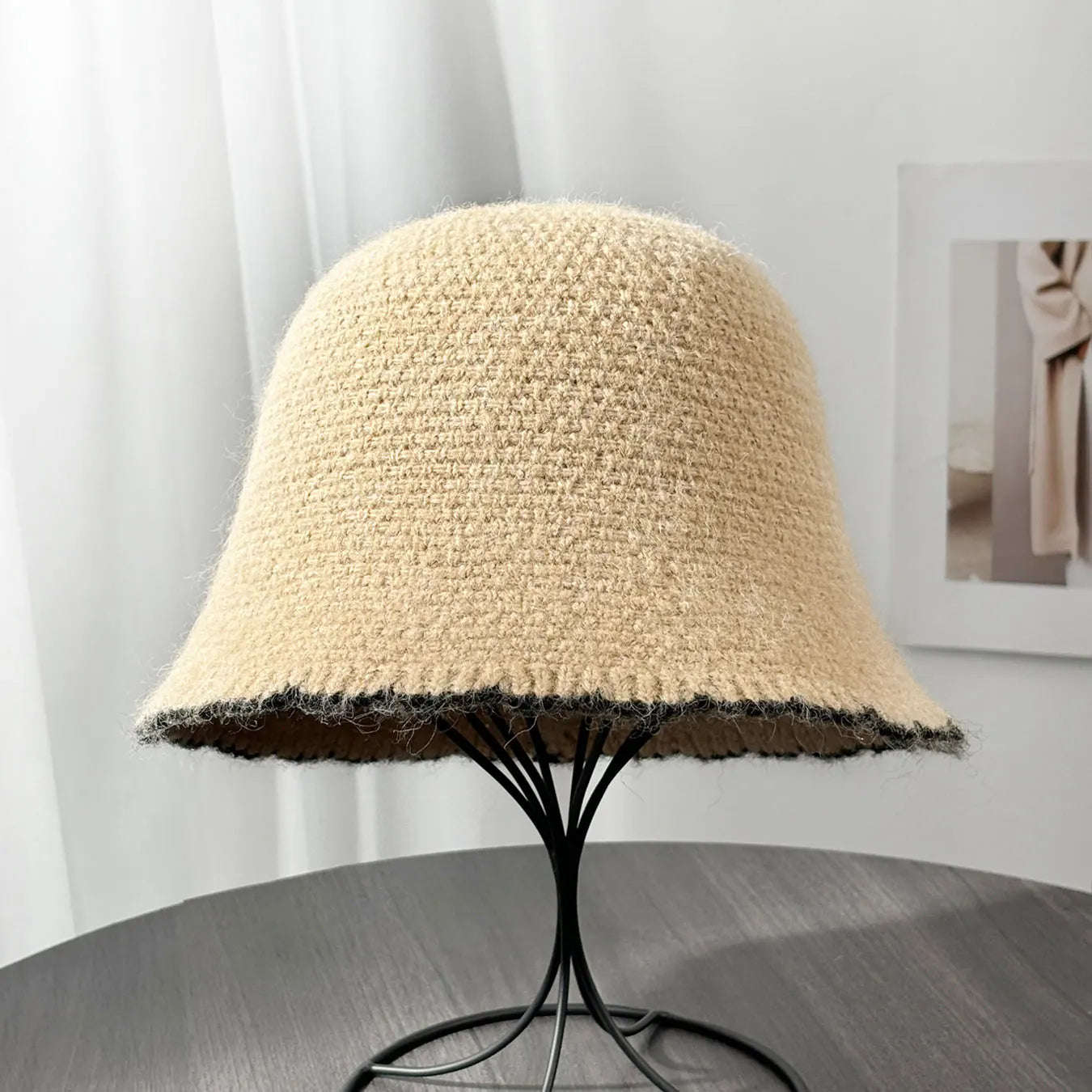 Chanel-Style Knitted Wool Autumn Winter Bucket Hat