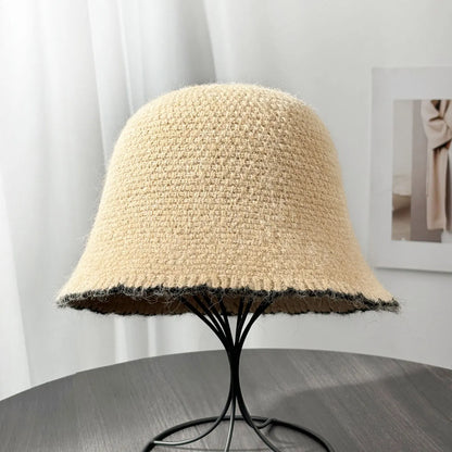Chanel-Style Knitted Wool Autumn Winter Bucket Hat