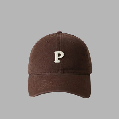 Unisex Letter P Embroidered Baseball Cap