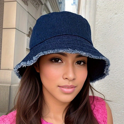 Trendy Summer Denim Bucket Hat